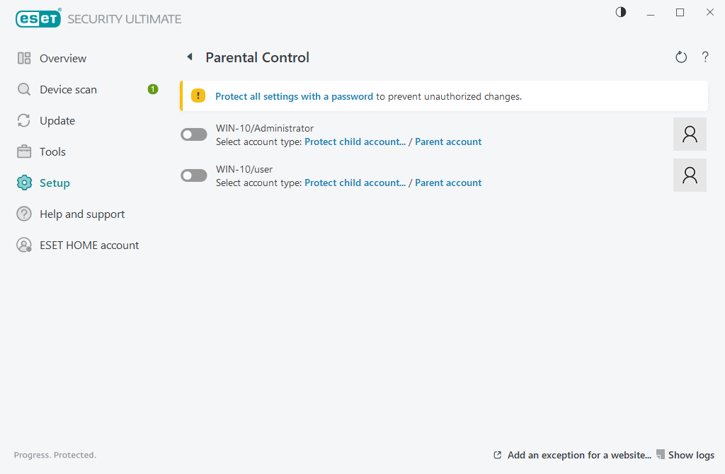 Parental control Parental control