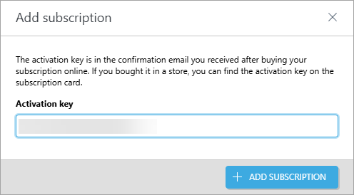 Adding the activation key Adding the activation key