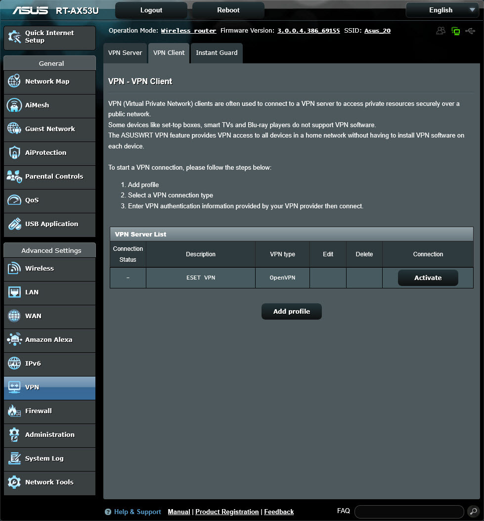 VPN-aktivering for Asus VPN-aktivering for Asus