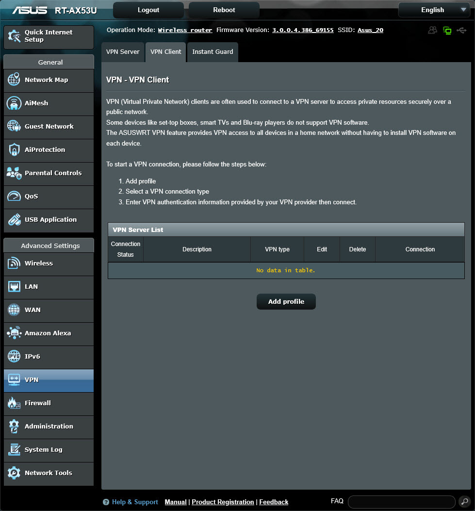 Avancerede indstillinger for Asus Avancerede indstillinger for Asus