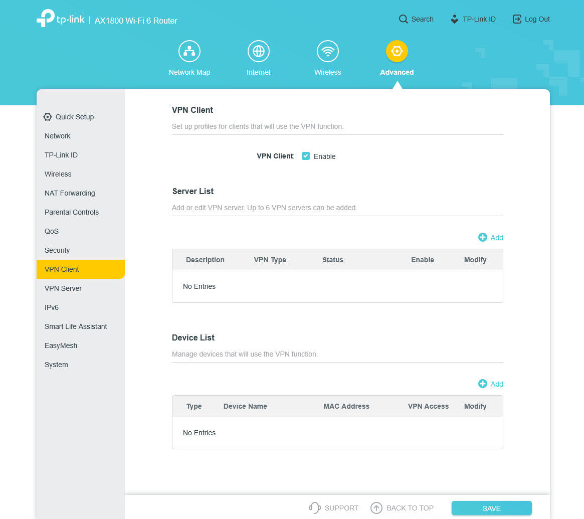 TP-Link Advanced Setup TP-Link Advanced Setup