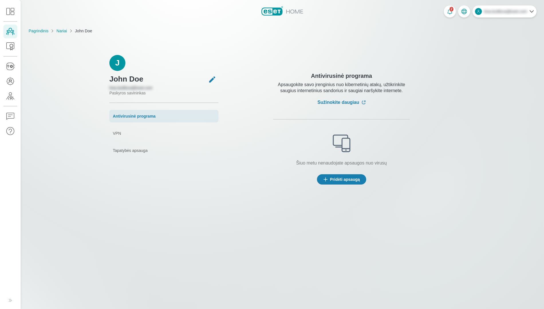 Nariui priskirtos funkcijos Nariui priskirtos funkcijos