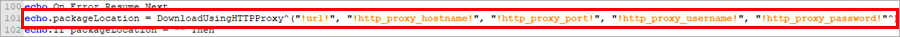 Original package location in the Agent script installer