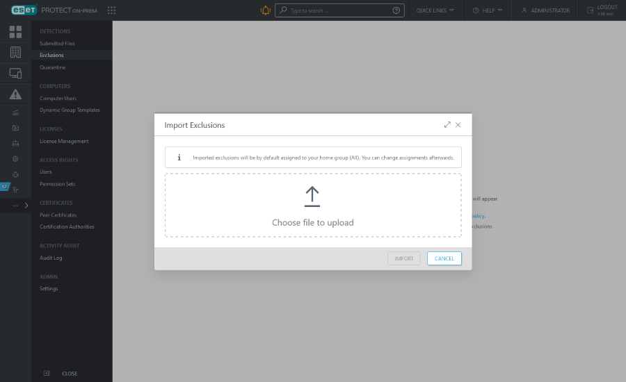 Choose file to upload.