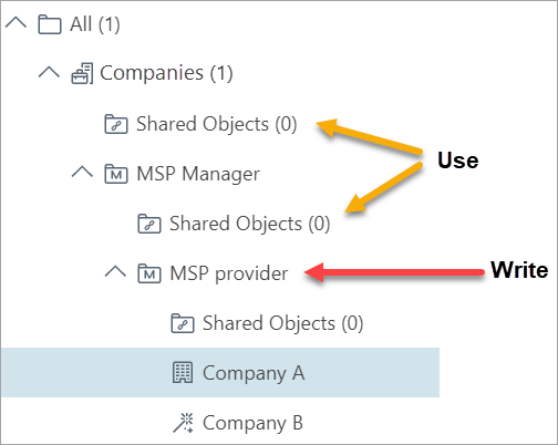 Permissions of one MSP