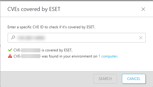 CVEs covered by ESET