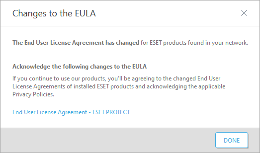 Změny týkající se licenčního ujednání s koncovým uživatelem (EULA)