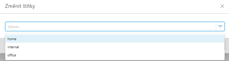 Přiřazení existujících štítků. Přiřazení existujících štítků.