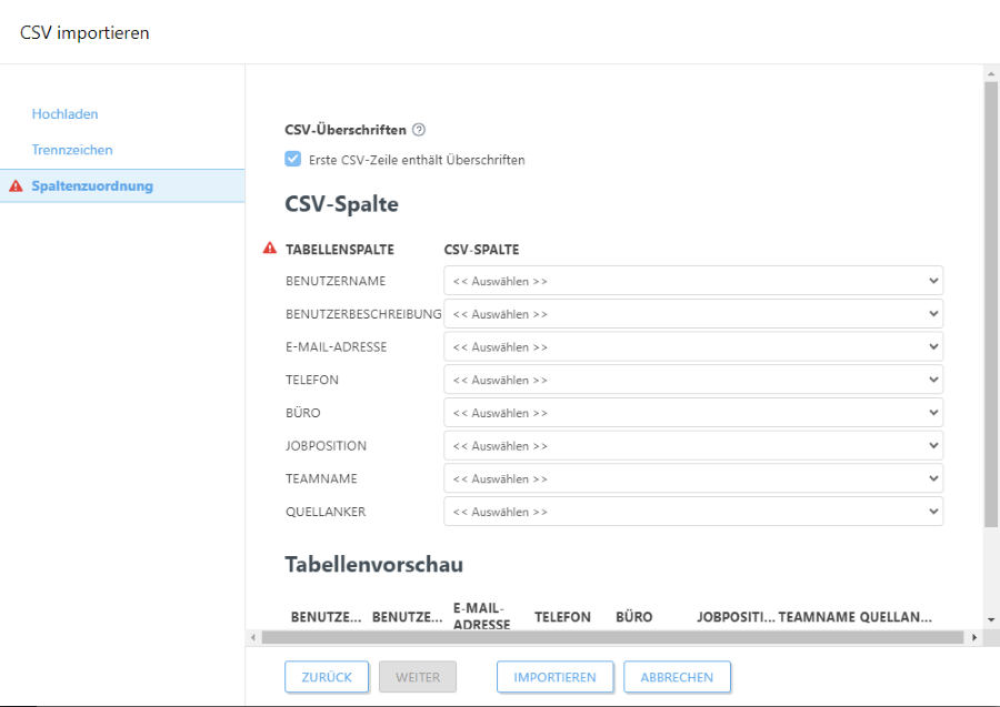 CSV importieren