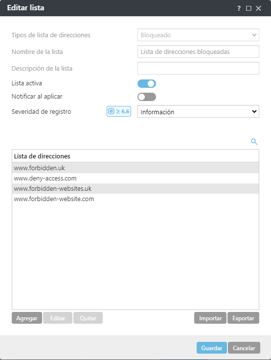 Editar ejemplo de lista.