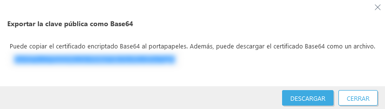 Exportar la clave pública como Base64