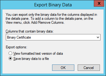 Exportar datos binarios.