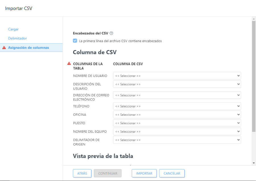 Importar CSV