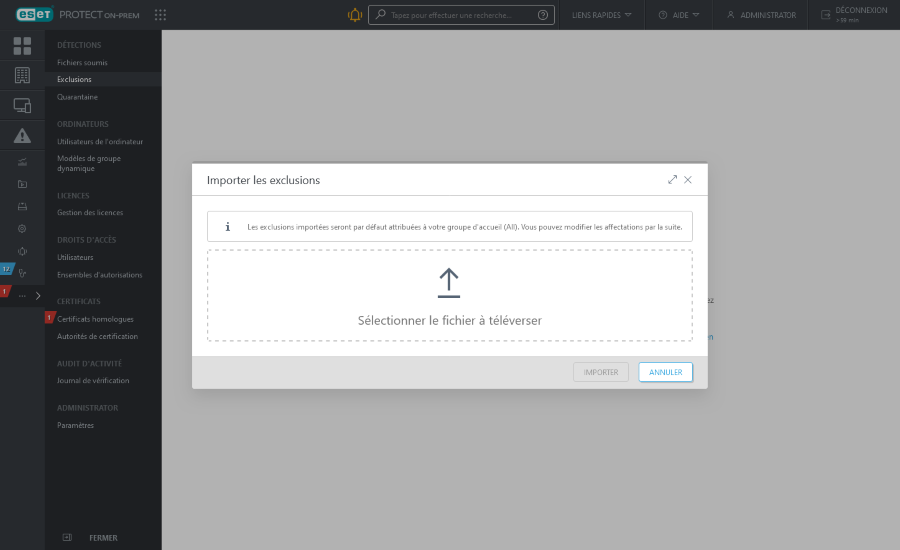 Sélectionner le fichier à téléverser