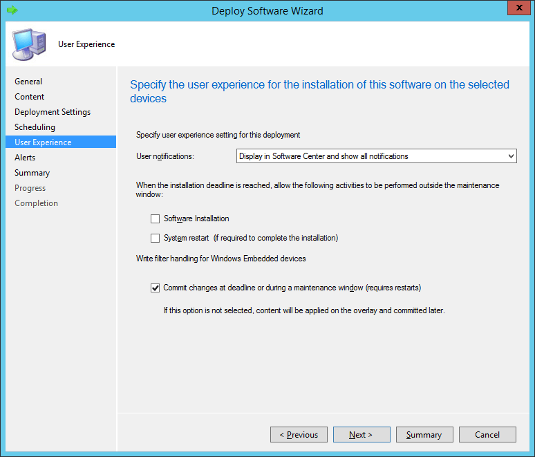 Spécifiez l’expérience utilisateur pour l’installation du logiciel.