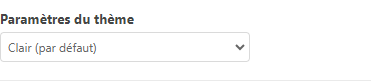 Paramètres du thème Paramètres du thème