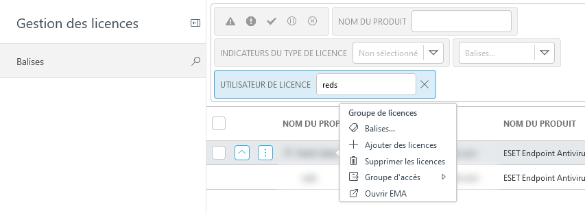 Supprimer les licences dans la gestion des licences.