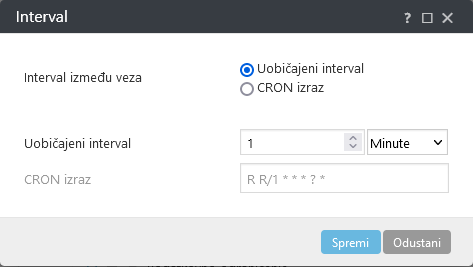 Polje Uobičajeni interval