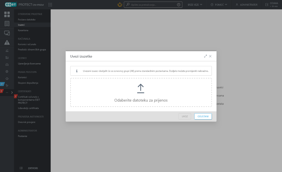 Odaberite datoteku za prijenos