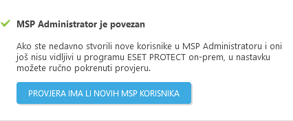 Provjera ima li novih MSP korisnika