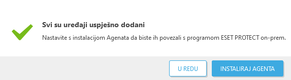 Svi su uređaji uspješno dodani