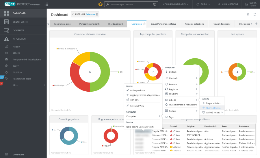 Scheda Computer nel Dashboard
