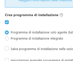Crea programma di installazione