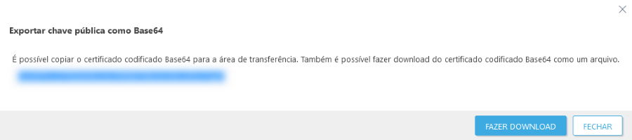 Exportar chave pública como Base64