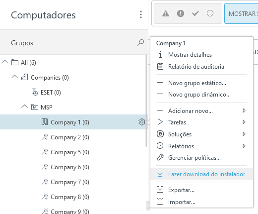 Faça o download do instalador na seção Computadores.