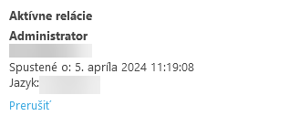 Aktívne relácie