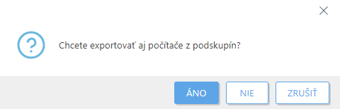 Exportujte počítače z podskupiny.