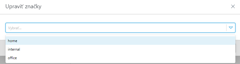 Priraďte existujúce značky.
