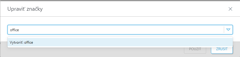 Vytvorte novú značku.