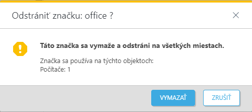 Odstráňte značku.
