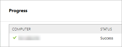 ESET Remote Deployment Tool kullanılarak başarılı dağıtım