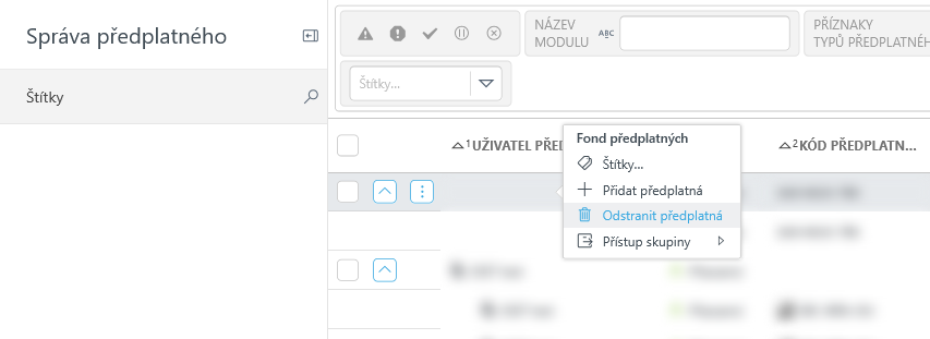 Odeberte předplatná ze Správy předplatného. Odeberte předplatná ze Správy předplatného.