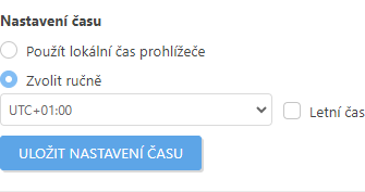 Nastavení času Nastavení času