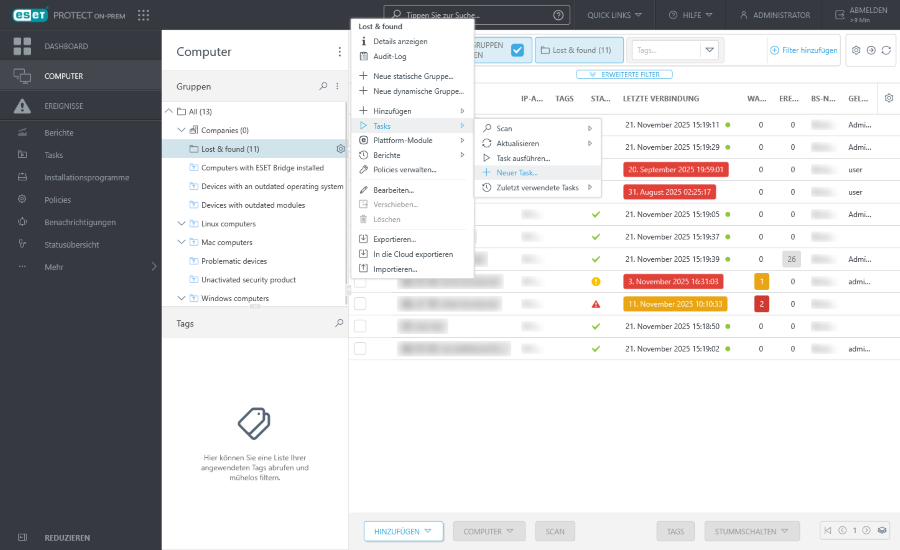 Zuweisen von Client-Tasks zu einer Gruppe Zuweisen von Client-Tasks zu einer Gruppe