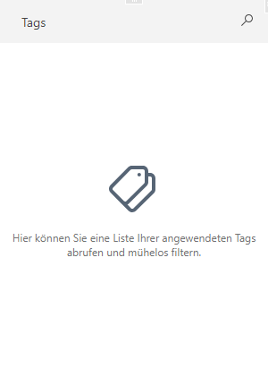 Abschnitt „Tags“