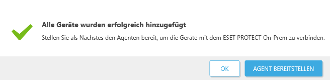 Alle Geräte wurden erfolgreich hinzugefügt Alle Geräte wurden erfolgreich hinzugefügt