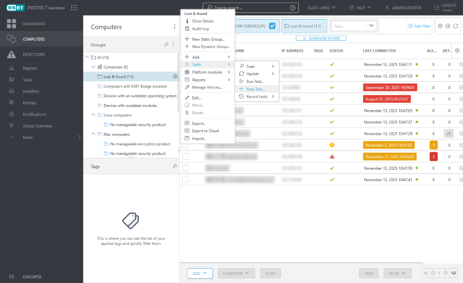 Assign Client Task to a Group.