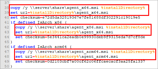 Custom local shared folders in the Agent script installer Custom local shared folders in the Agent script installer