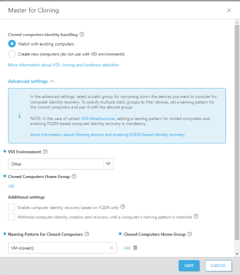 Master for Cloning notification