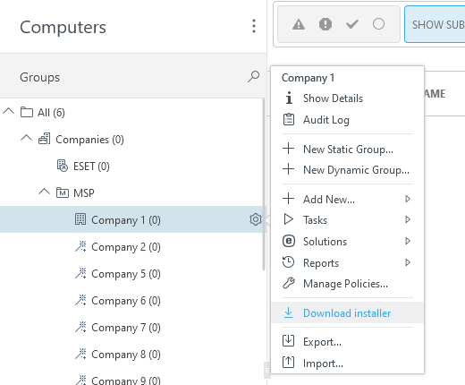 Download installer in the Computers section.
