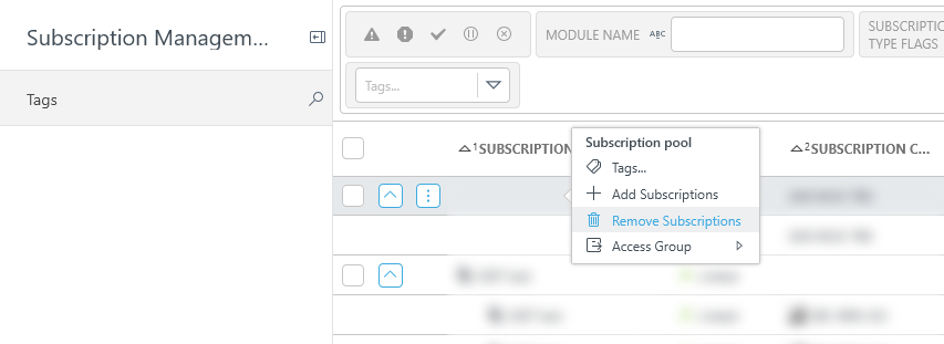 Remove subscriptions from Subscription Management. Remove subscriptions from Subscription Management.
