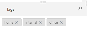 Existing tags in the Tags section