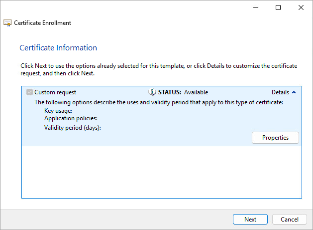 Expand the Details and click Properties.