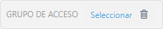 Botón de filtro del grupo de acceso