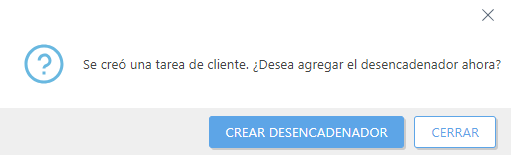 Crear desencadenador. Crear desencadenador.