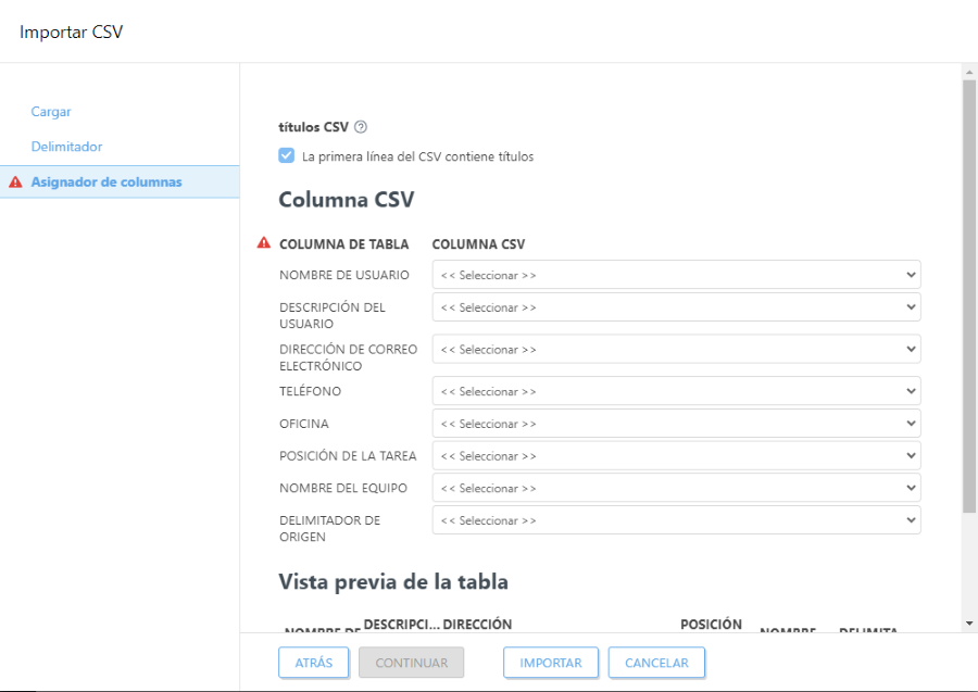 Importar CSV Importar CSV
